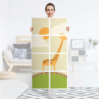 Folie für Möbel Mountain Giraffe - IKEA Kallax Regal 8 Türen - Folie