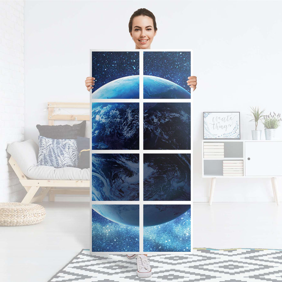 Folie für Möbel Planet Blue - IKEA Kallax Regal 8 Türen - Folie