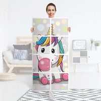 Folie für Möbel Rainbow das Einhorn - IKEA Kallax Regal 8 Türen - Folie
