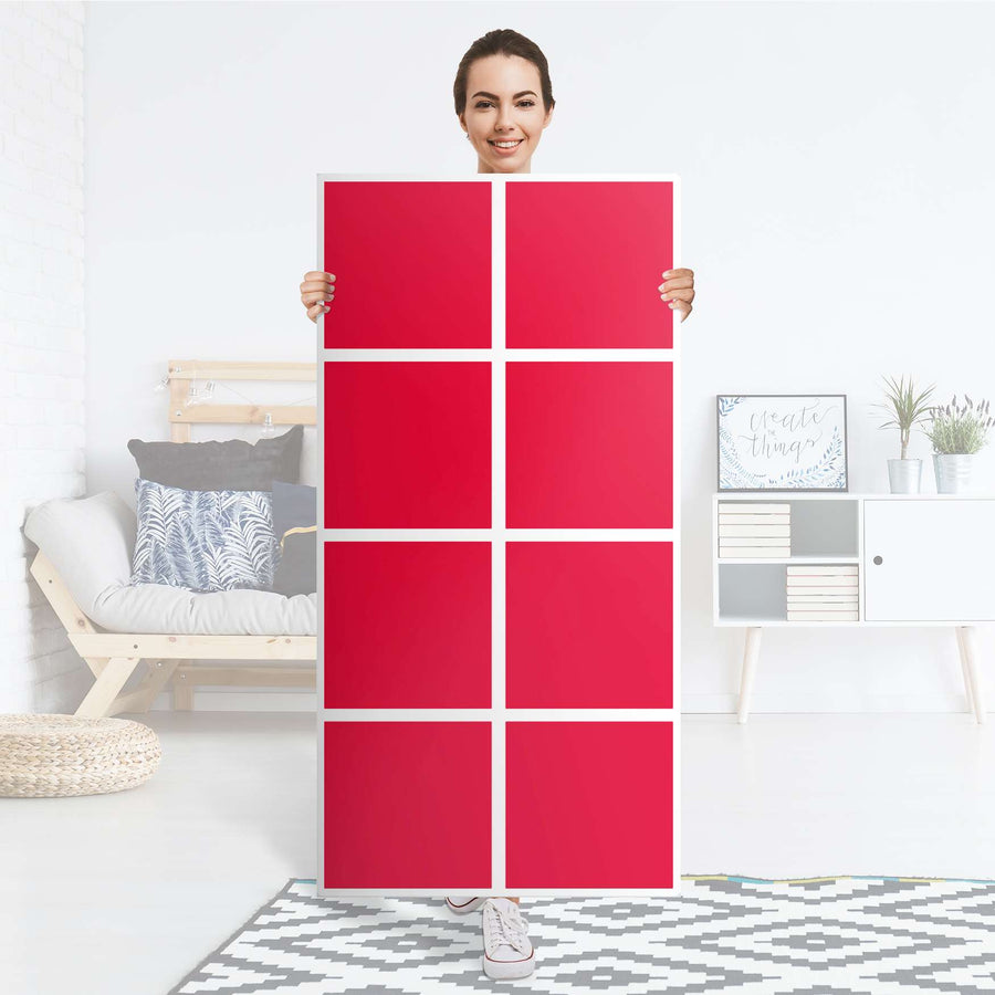 Folie für Möbel Rot Light - IKEA Kallax Regal 8 Türen - Folie