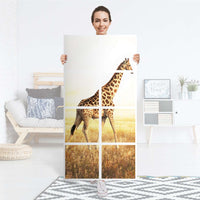 Folie für Möbel Savanna Giraffe - IKEA Kallax Regal 8 Türen - Folie