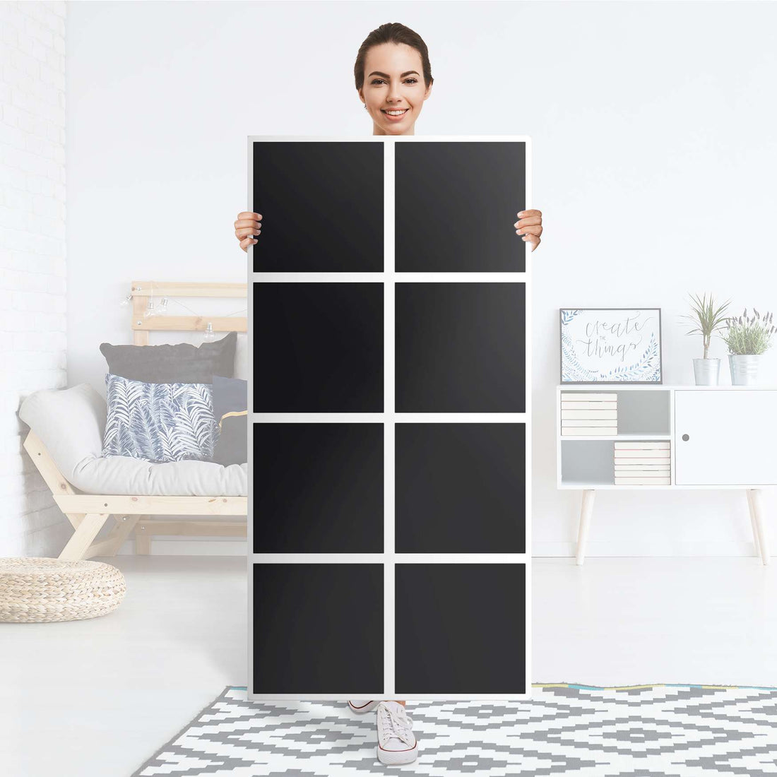 Folie für Möbel Schwarz - IKEA Kallax Regal 8 Türen - Folie