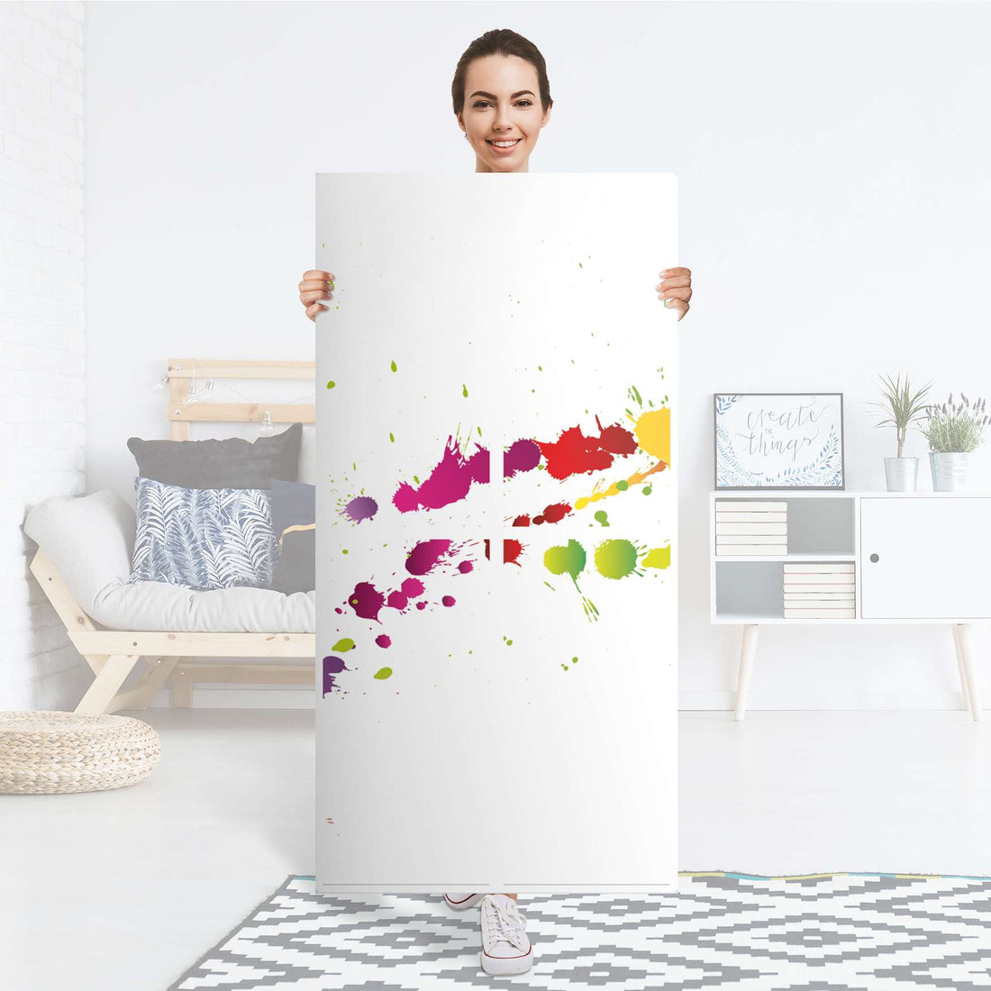 Folie für Möbel Splash 2 - IKEA Kallax Regal 8 Türen - Folie