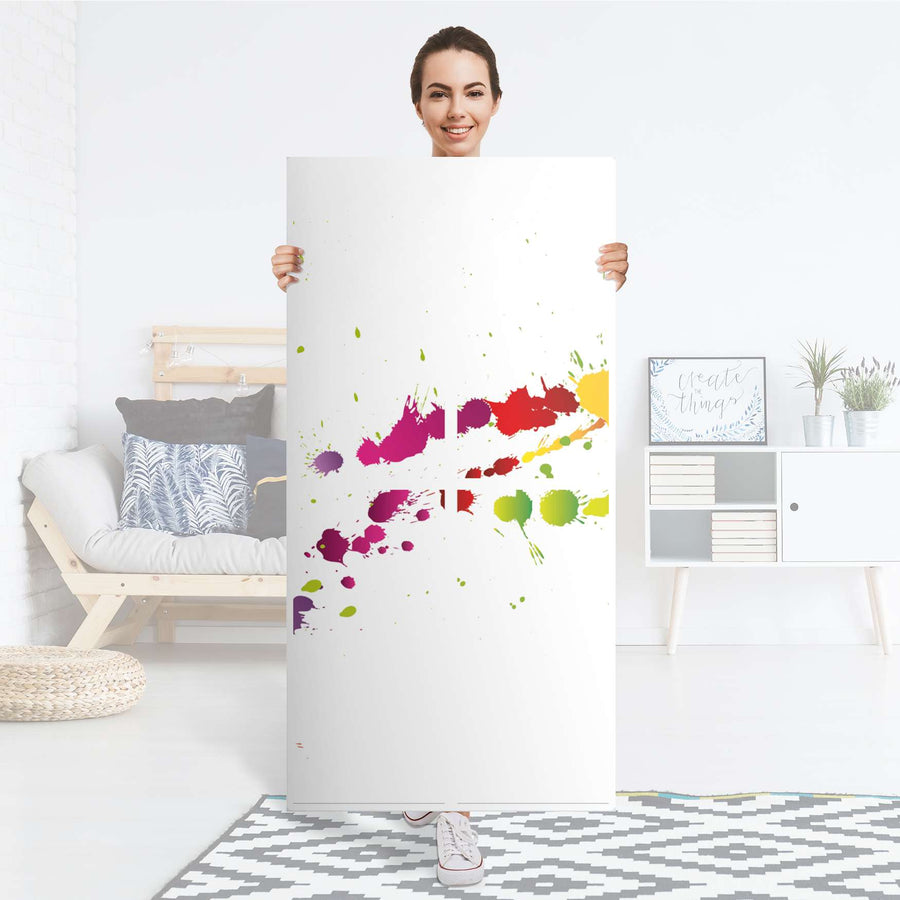 Folie für Möbel Splash 2 - IKEA Kallax Regal 8 Türen - Folie