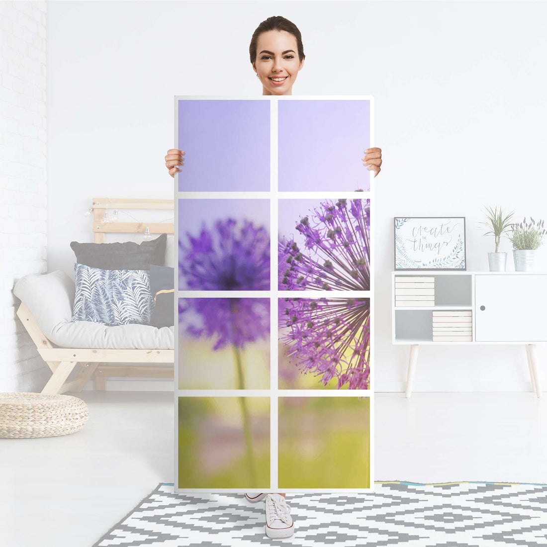 Folie für Möbel Spring Flower - IKEA Kallax Regal 8 Türen - Folie