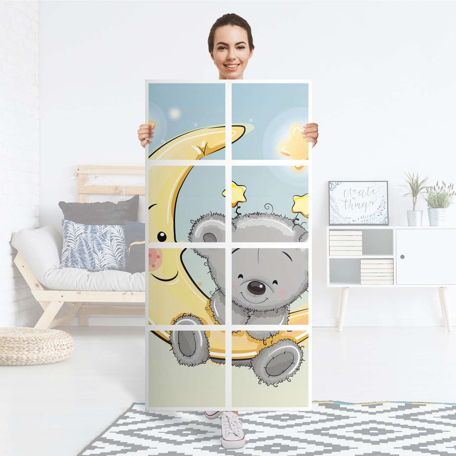 Folie für Möbel Teddy und Mond - IKEA Kallax Regal 8 Türen - Folie
