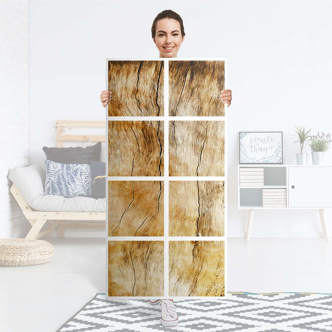Folie für Möbel Unterholz - IKEA Kallax Regal 8 Türen - Folie