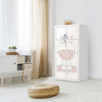 Folie für Möbel Baby Unicorn - IKEA Kallax Regal 8 Türen - Kinderzimmer