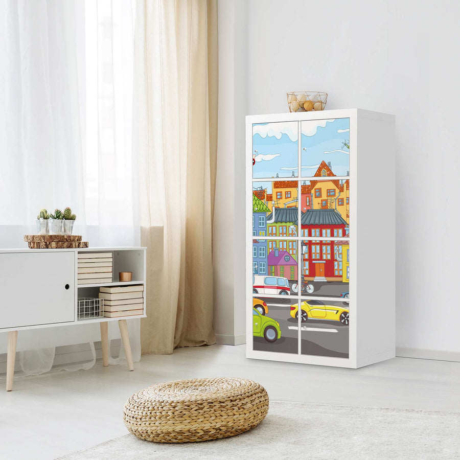 Folie für Möbel City Life - IKEA Kallax Regal 8 Türen - Kinderzimmer