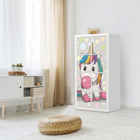 Folie für Möbel Rainbow das Einhorn - IKEA Kallax Regal 8 Türen - Kinderzimmer