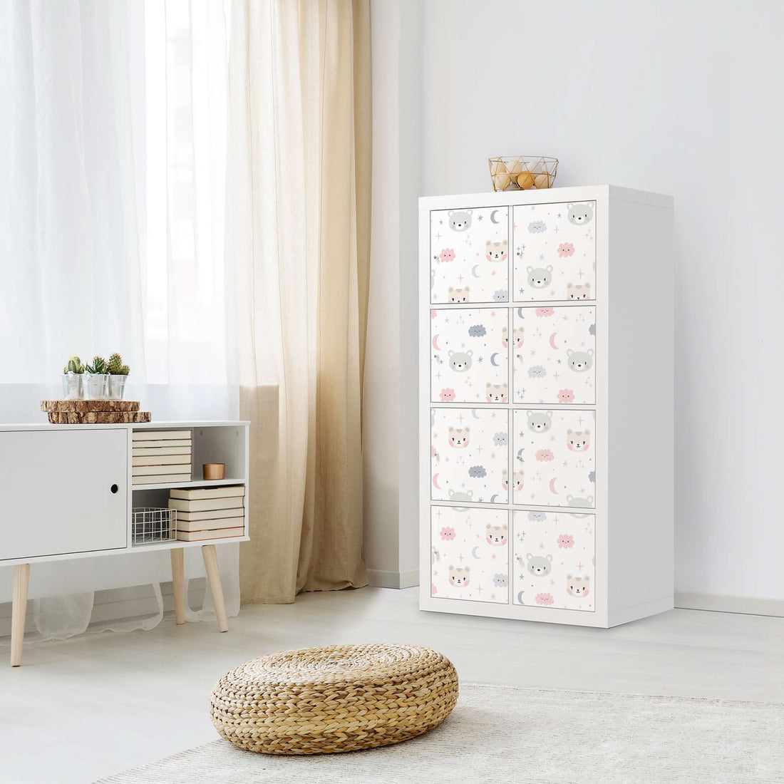 Folie für Möbel Sweet Dreams - IKEA Kallax Regal 8 Türen - Kinderzimmer