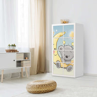 Folie für Möbel Teddy und Mond - IKEA Kallax Regal 8 Türen - Kinderzimmer