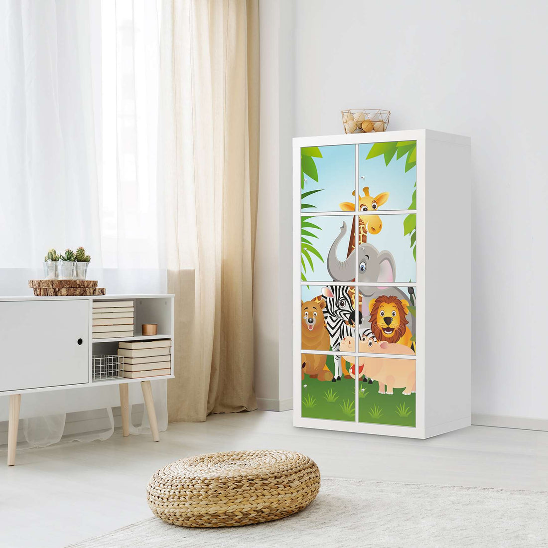 Folie für Möbel Wild Animals - IKEA Kallax Regal 8 Türen - Kinderzimmer