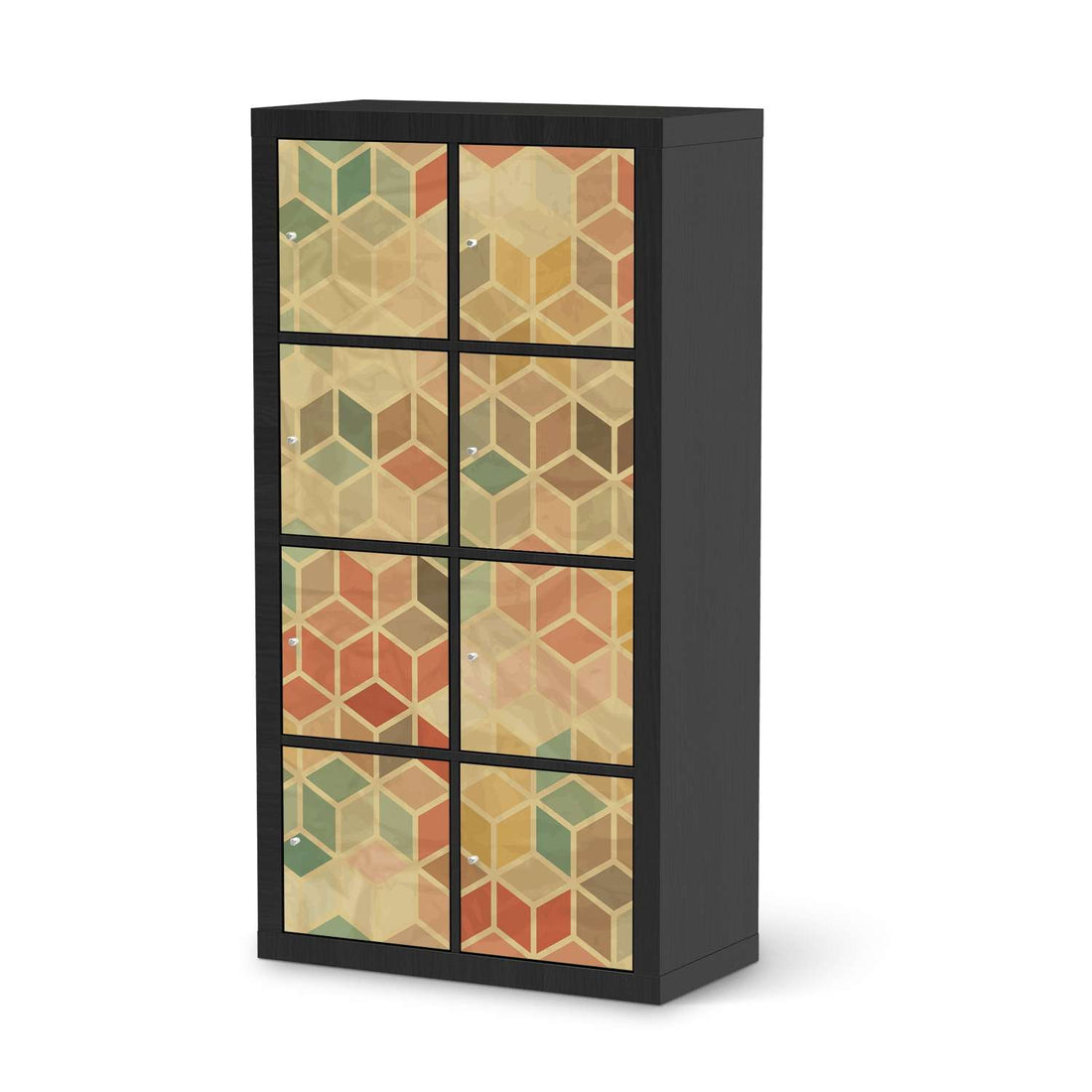 Folie für Möbel 3D Retro - IKEA Kallax Regal 8 Türen - schwarz