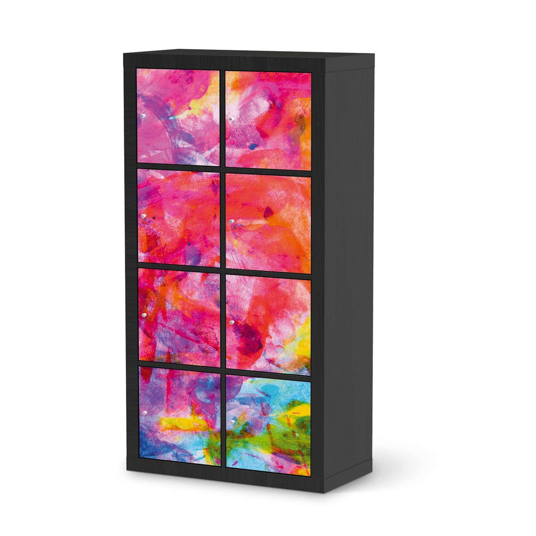 Folie für Möbel Abstract Watercolor - IKEA Kallax Regal 8 Türen - schwarz