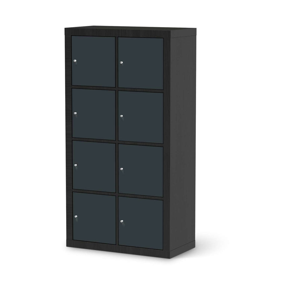 Folie für Möbel Blaugrau Dark - IKEA Kallax Regal 8 Türen - schwarz
