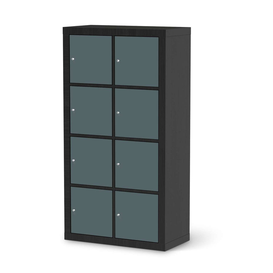 Folie für Möbel Blaugrau Light - IKEA Kallax Regal 8 Türen - schwarz