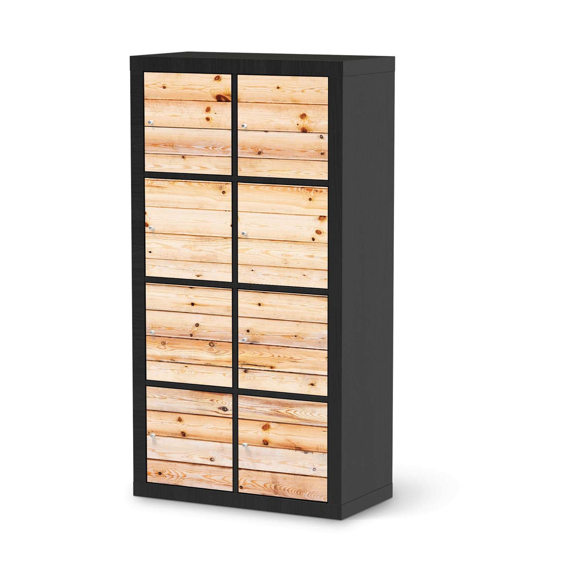 Folie für Möbel Bright Planks - IKEA Kallax Regal 8 Türen - schwarz