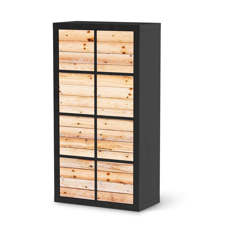 Folie für Möbel Bright Planks - IKEA Kallax Regal 8 Türen - schwarz
