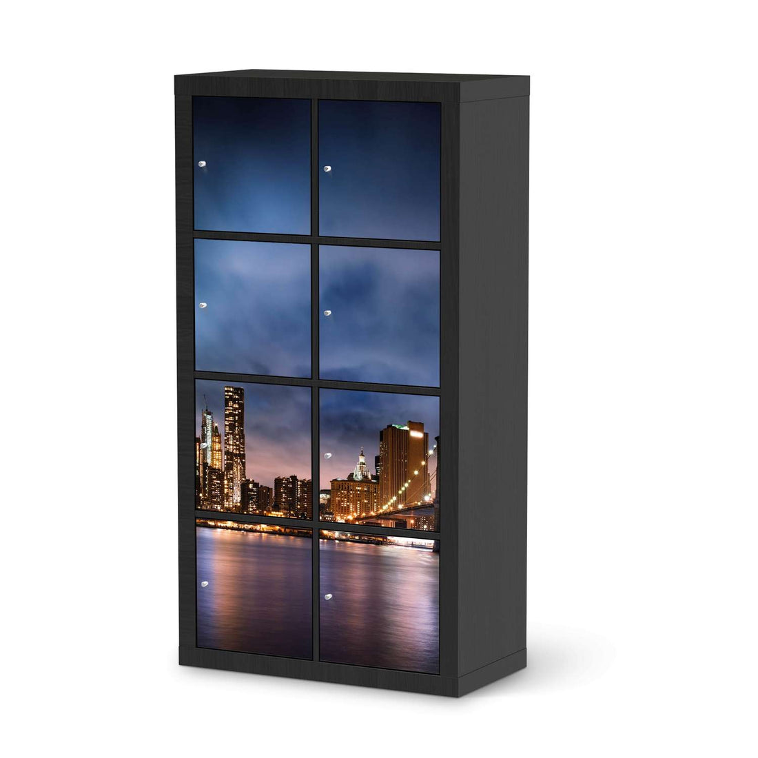 Folie für Möbel Brooklyn Bridge - IKEA Kallax Regal 8 Türen - schwarz
