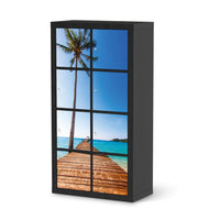 Folie für Möbel Caribbean - IKEA Kallax Regal 8 Türen - schwarz