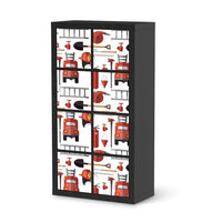 Folie für Möbel Firefighter - IKEA Kallax Regal 8 Türen - schwarz