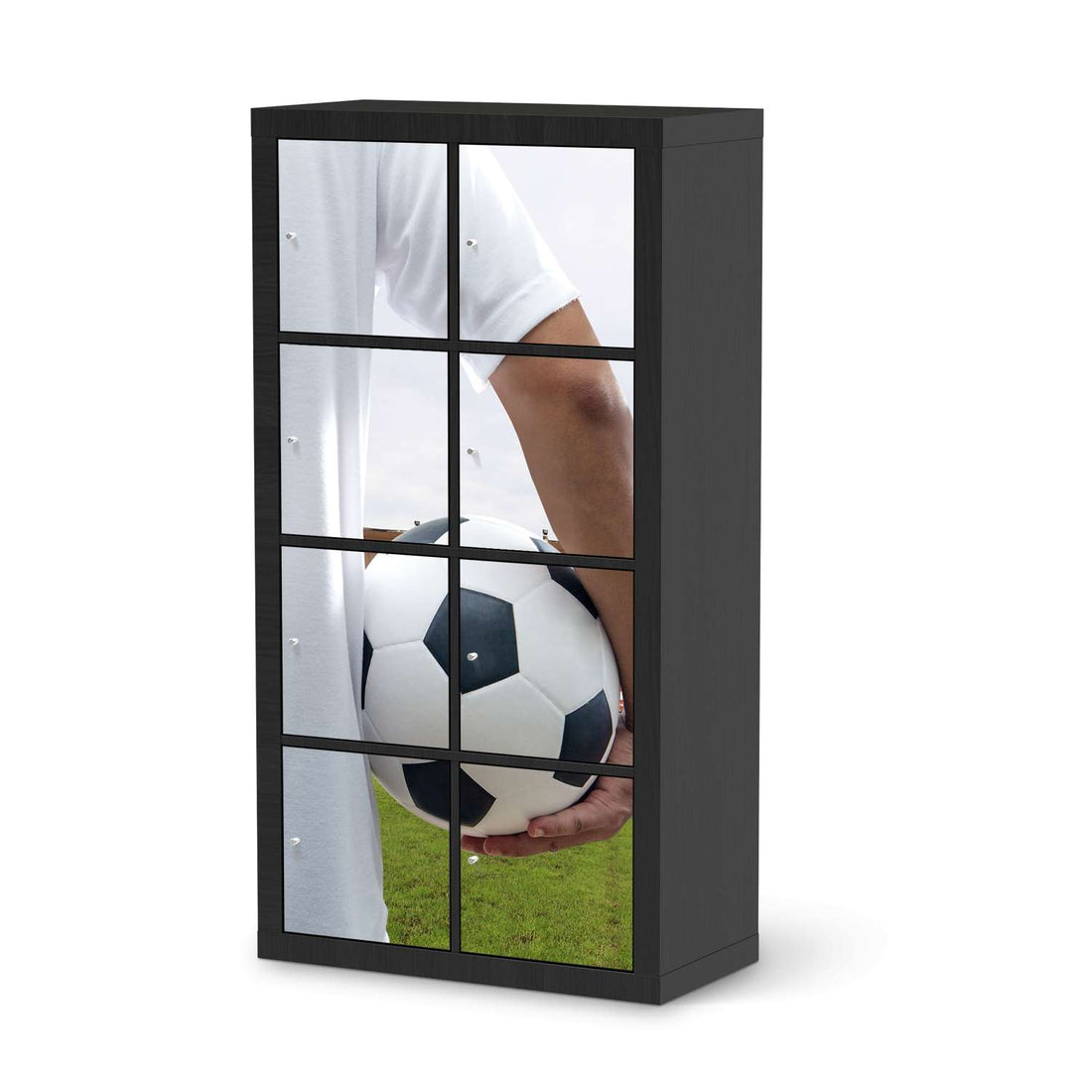 Folie für Möbel Footballmania - IKEA Kallax Regal 8 Türen - schwarz
