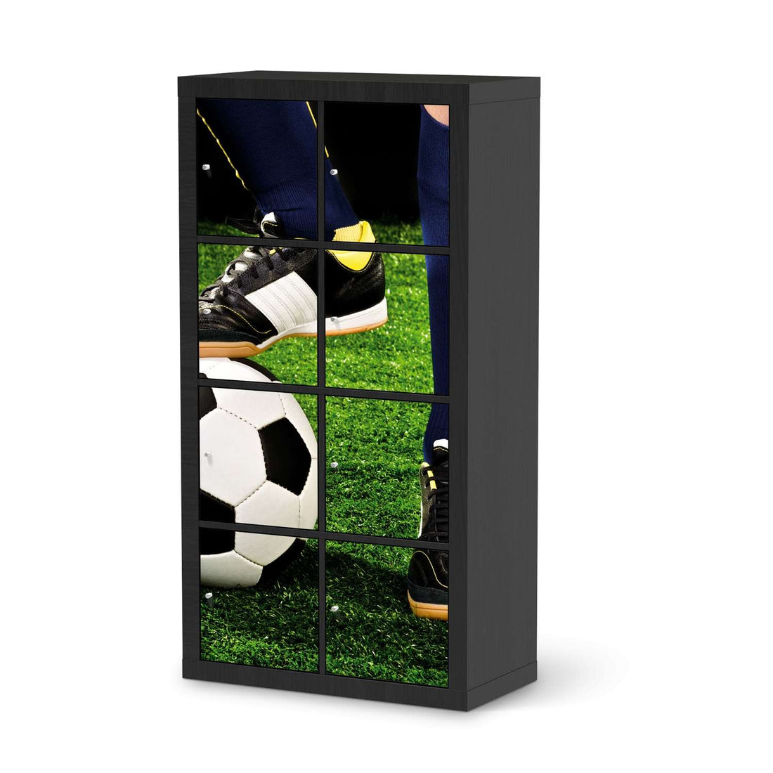 Folie für Möbel Fussballstar - IKEA Kallax Regal 8 Türen - schwarz