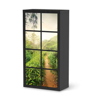 Folie für Möbel Green Tea Fields - IKEA Kallax Regal 8 Türen - schwarz