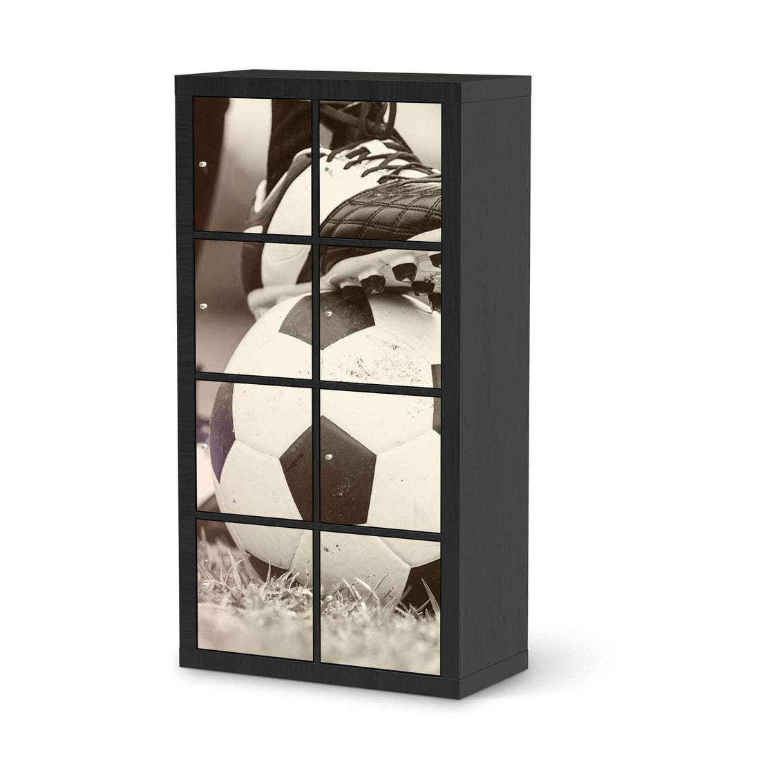 Folie für Möbel Kick it - IKEA Kallax Regal 8 Türen - schwarz