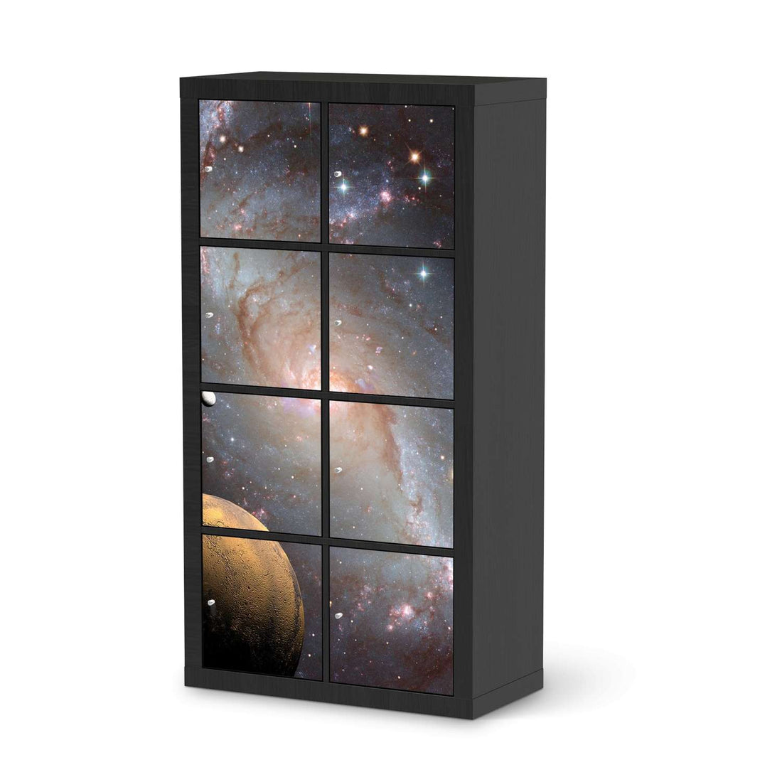 Folie für Möbel Milky Way - IKEA Kallax Regal 8 Türen - schwarz