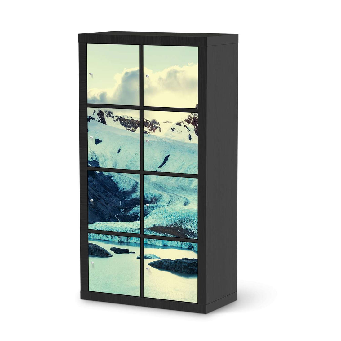 Folie für Möbel Patagonia - IKEA Kallax Regal 8 Türen - schwarz