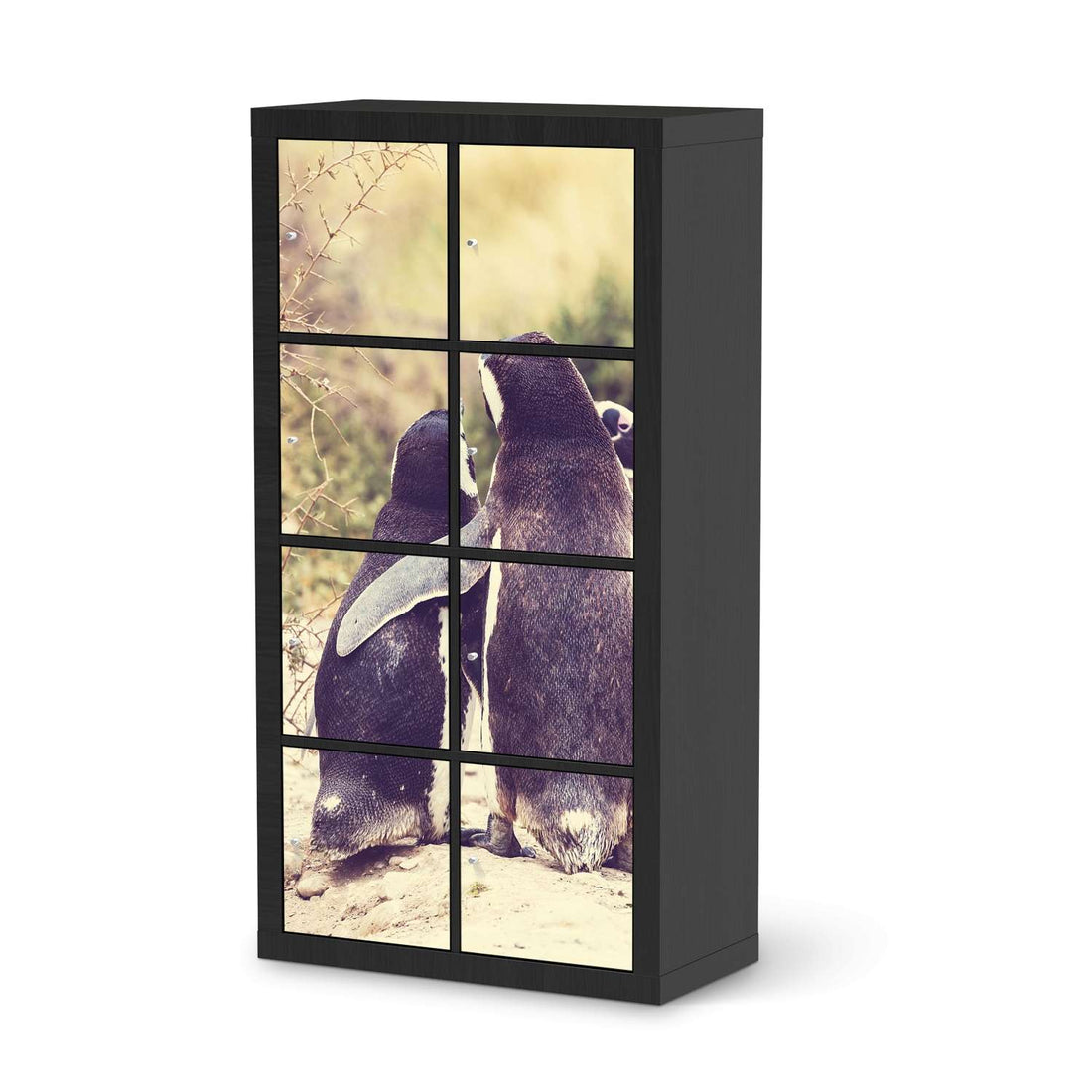 Folie für Möbel Pingu Friendship - IKEA Kallax Regal 8 Türen - schwarz
