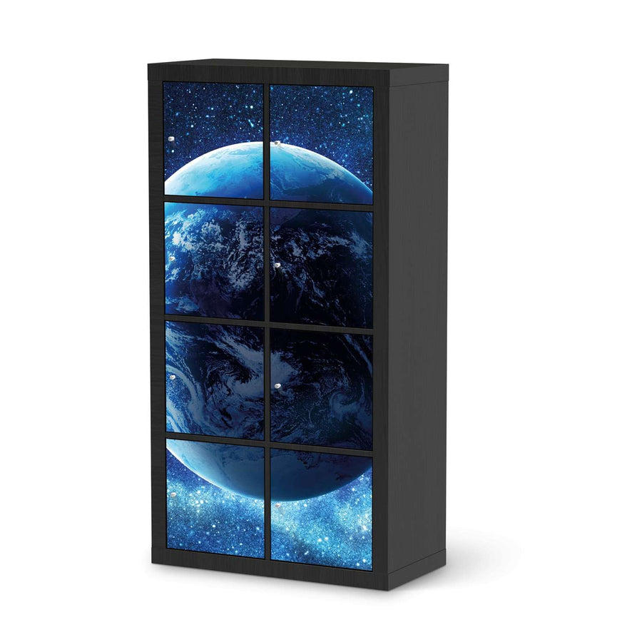 Folie für Möbel Planet Blue - IKEA Kallax Regal 8 Türen - schwarz