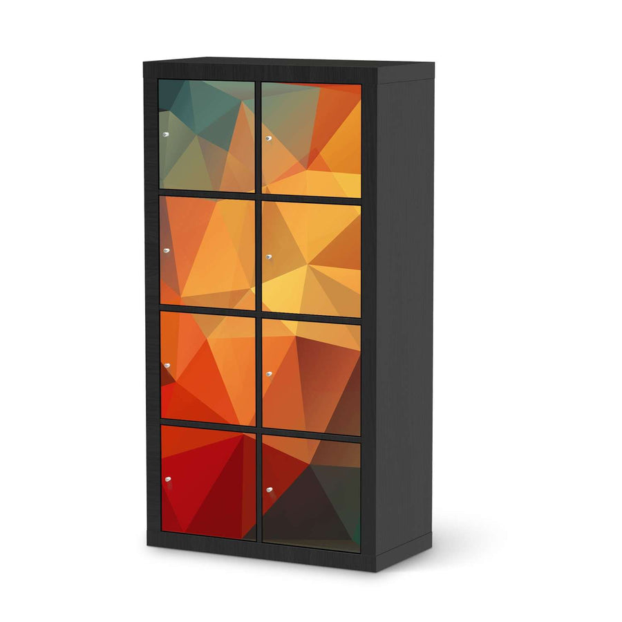 Folie für Möbel Polygon - IKEA Kallax Regal 8 Türen - schwarz