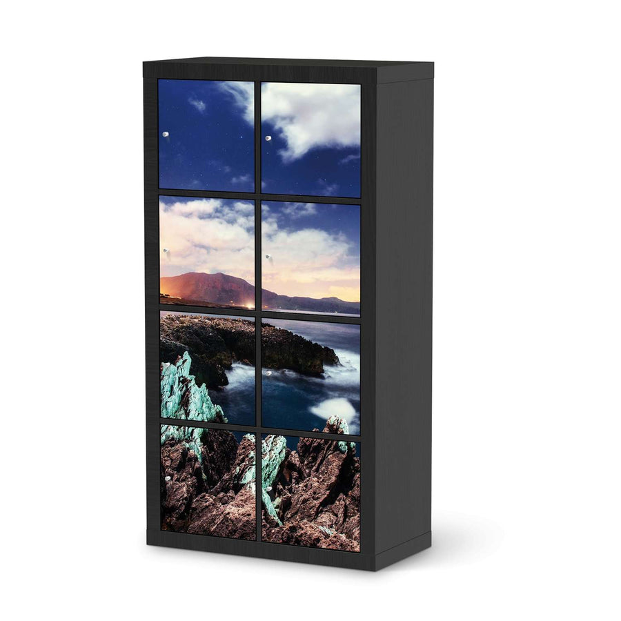 Folie für Möbel Seaside - IKEA Kallax Regal 8 Türen - schwarz