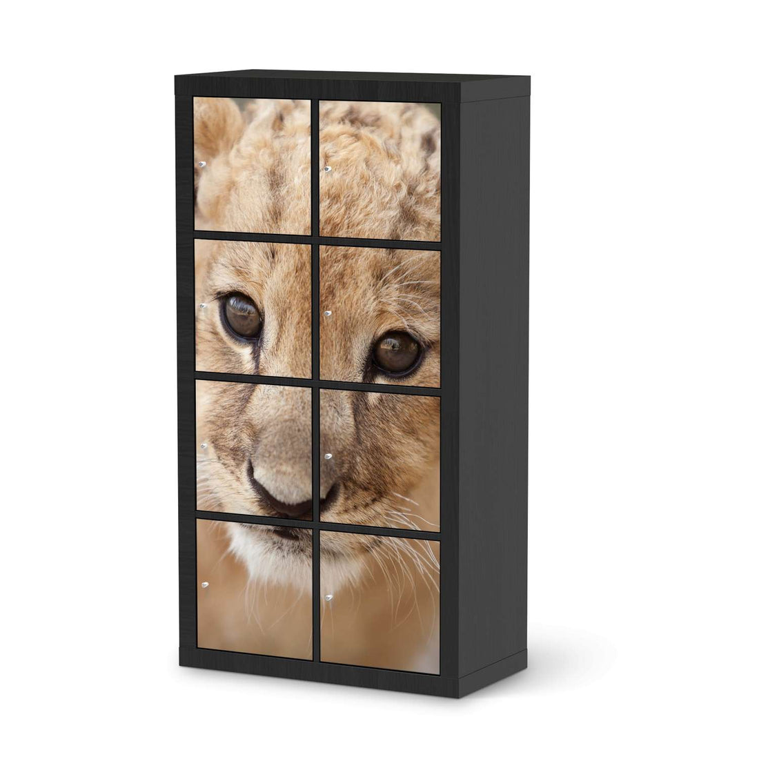 Folie für Möbel Simba - IKEA Kallax Regal 8 Türen - schwarz