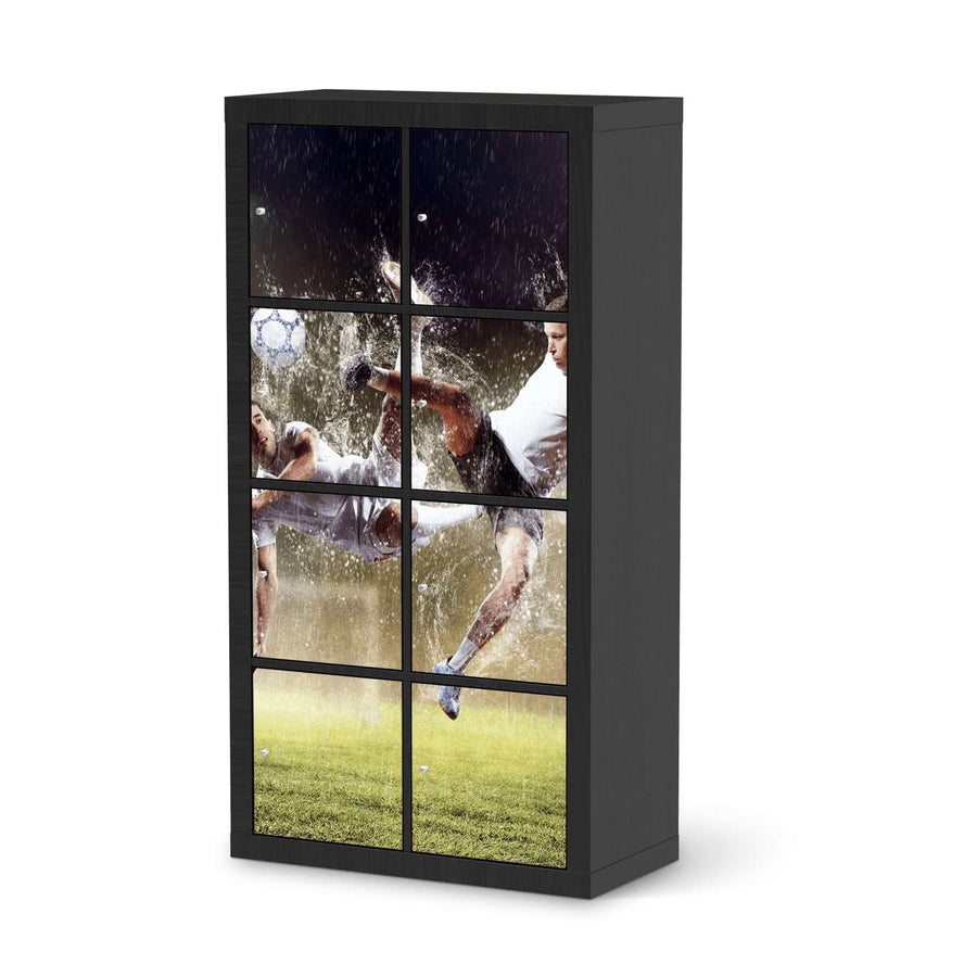 Folie für Möbel Soccer - IKEA Kallax Regal 8 Türen - schwarz
