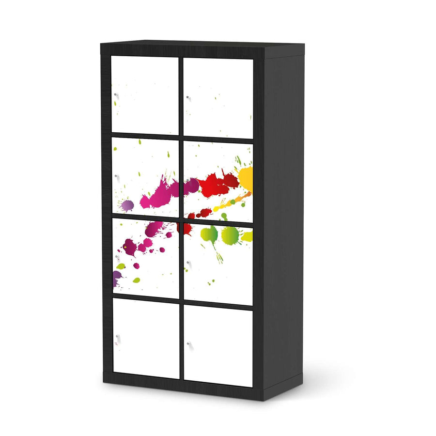 Folie für Möbel Splash 2 - IKEA Kallax Regal 8 Türen - schwarz