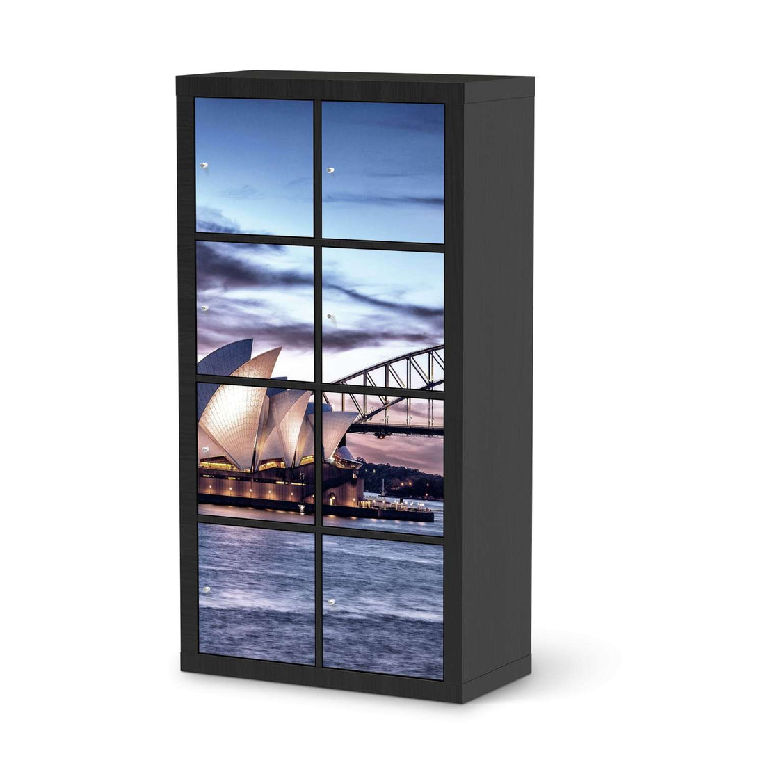 Folie für Möbel Sydney - IKEA Kallax Regal 8 Türen - schwarz