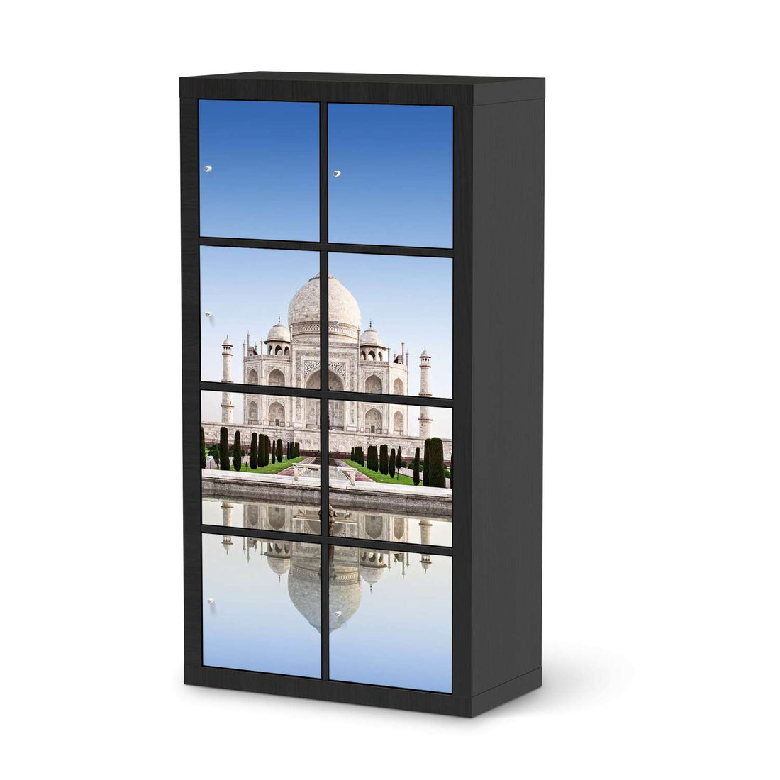 Folie für Möbel Taj Mahal - IKEA Kallax Regal 8 Türen - schwarz