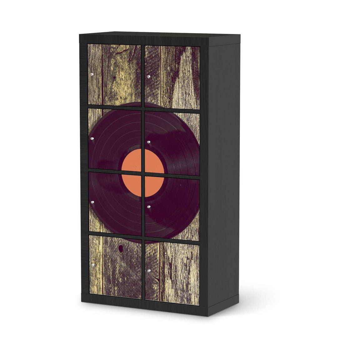 Folie für Möbel Vinyl - IKEA Kallax Regal 8 Türen - schwarz