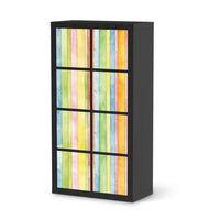 Folie für Möbel Watercolor Stripes - IKEA Kallax Regal 8 Türen - schwarz