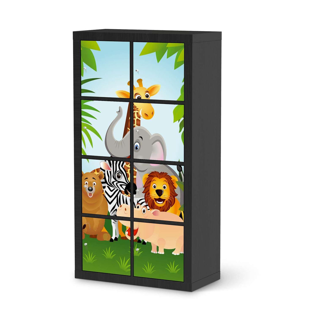 Folie für Möbel Wild Animals - IKEA Kallax Regal 8 Türen - schwarz