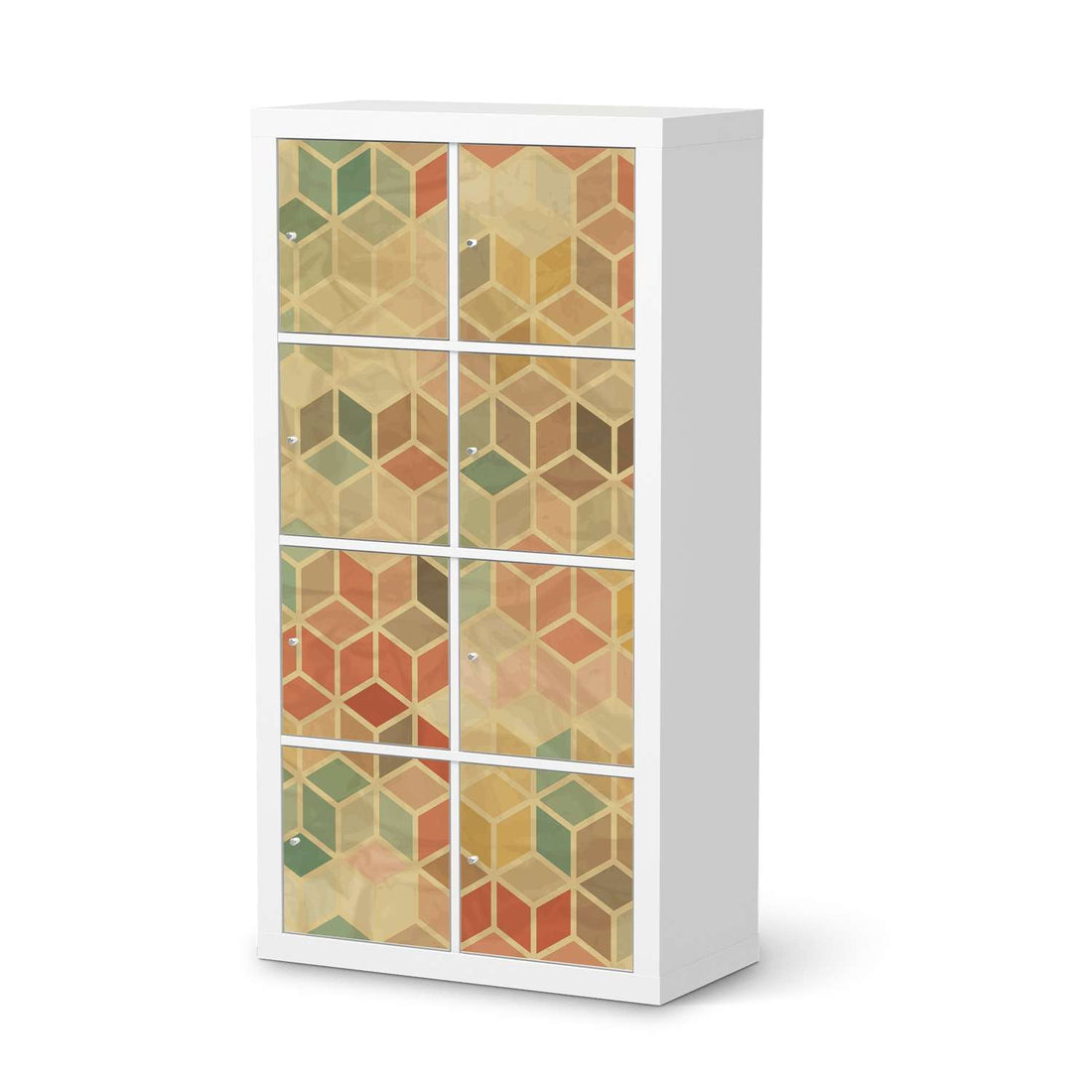 Folie für Möbel 3D Retro - IKEA Kallax Regal 8 Türen  - weiss