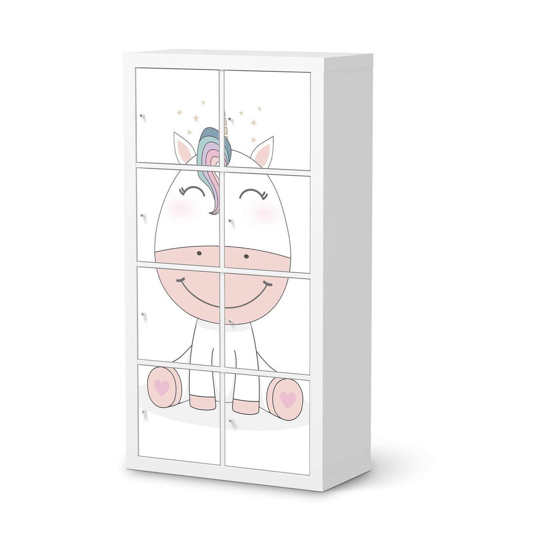 Folie für Möbel Baby Unicorn - IKEA Kallax Regal 8 Türen  - weiss