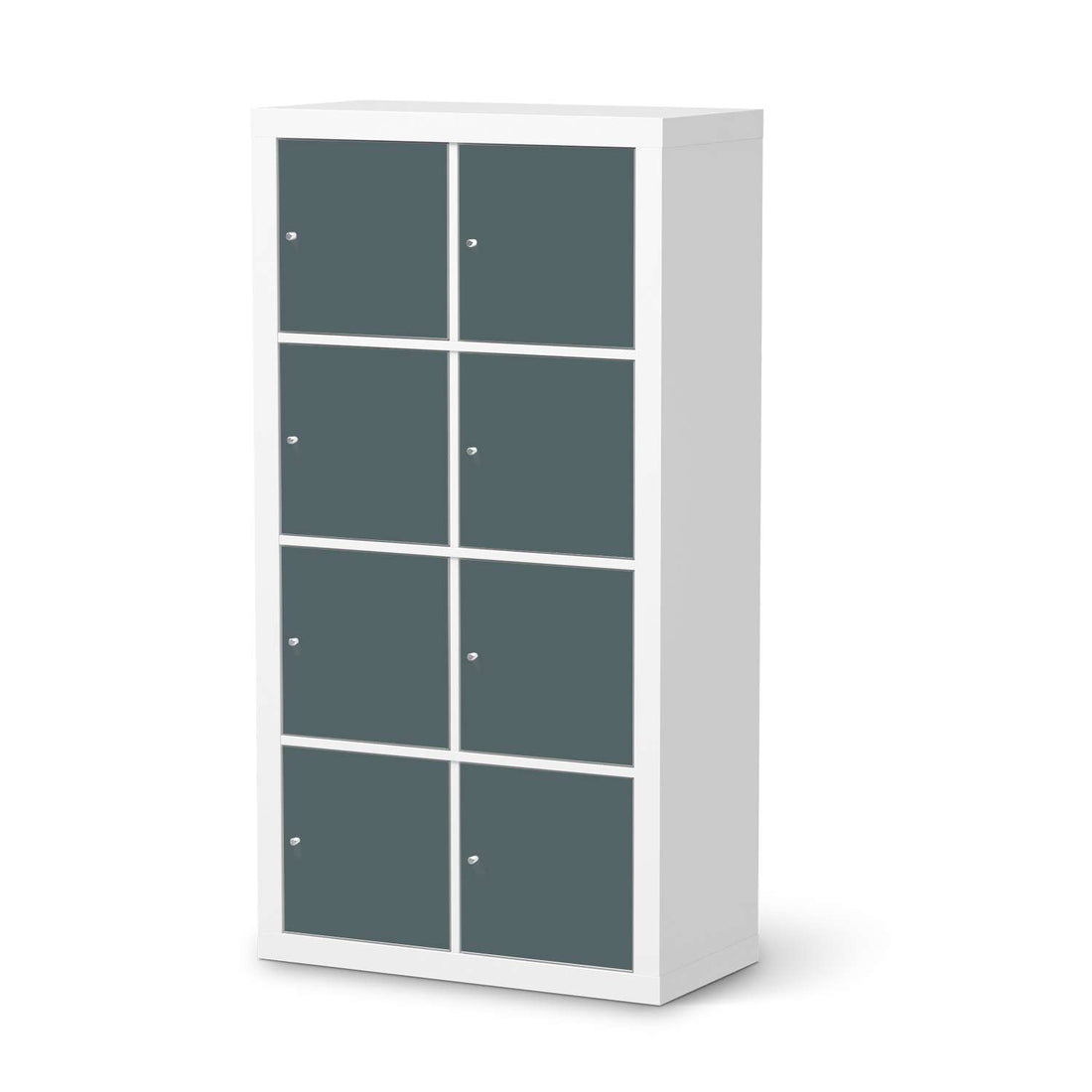 Folie für Möbel Blaugrau Light - IKEA Kallax Regal 8 Türen  - weiss