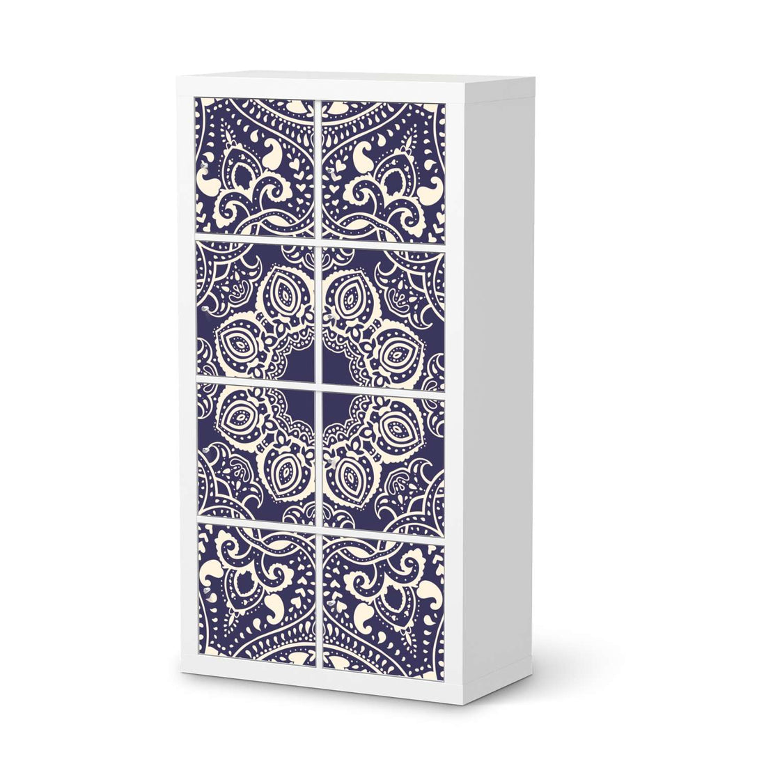 Folie für Möbel Blue Mandala - IKEA Kallax Regal 8 Türen  - weiss