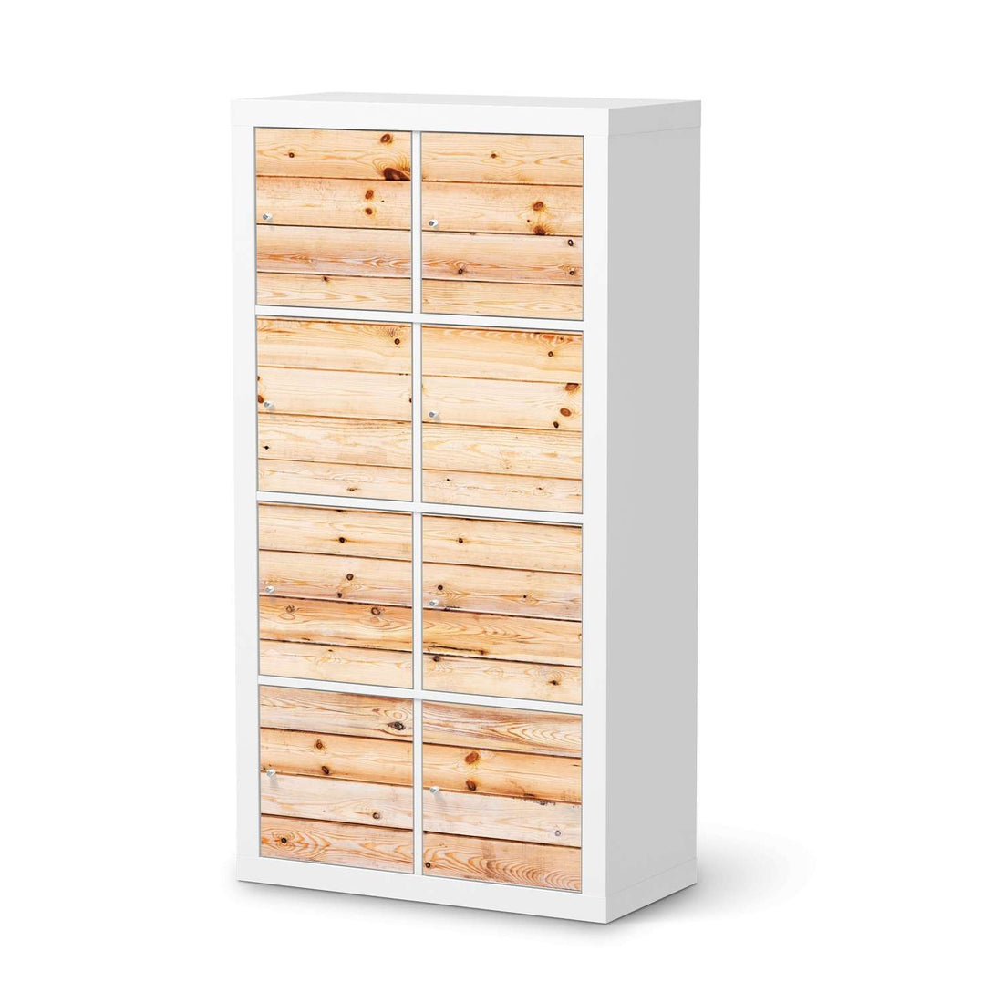Folie für Möbel Bright Planks - IKEA Kallax Regal 8 Türen  - weiss