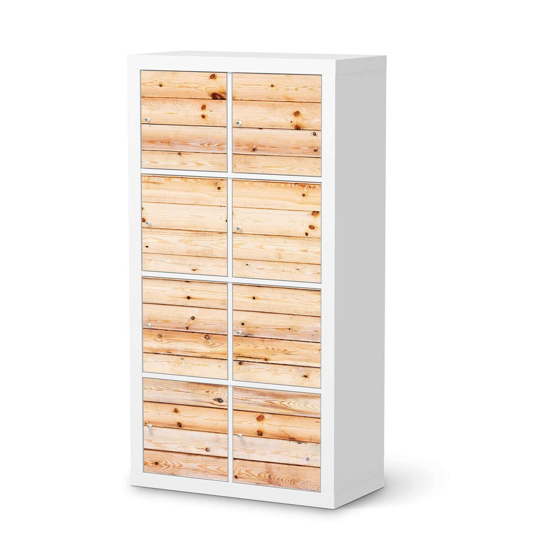 Folie für Möbel Bright Planks - IKEA Kallax Regal 8 Türen  - weiss